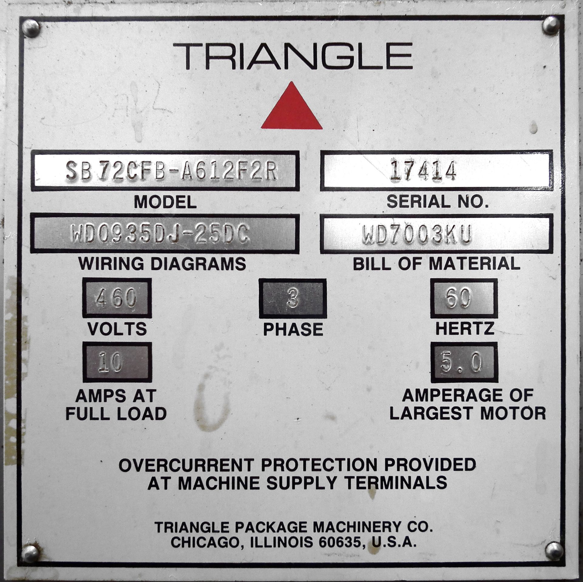 Triangle Bagger SB72CF8 Vertical Form Fill Seal B6079 - Image 13 of 13