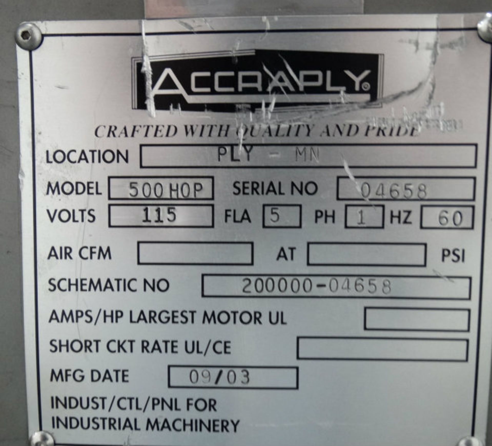 Accraply 500HOP Pressure Sensitive Labeler B5289 - Image 11 of 11