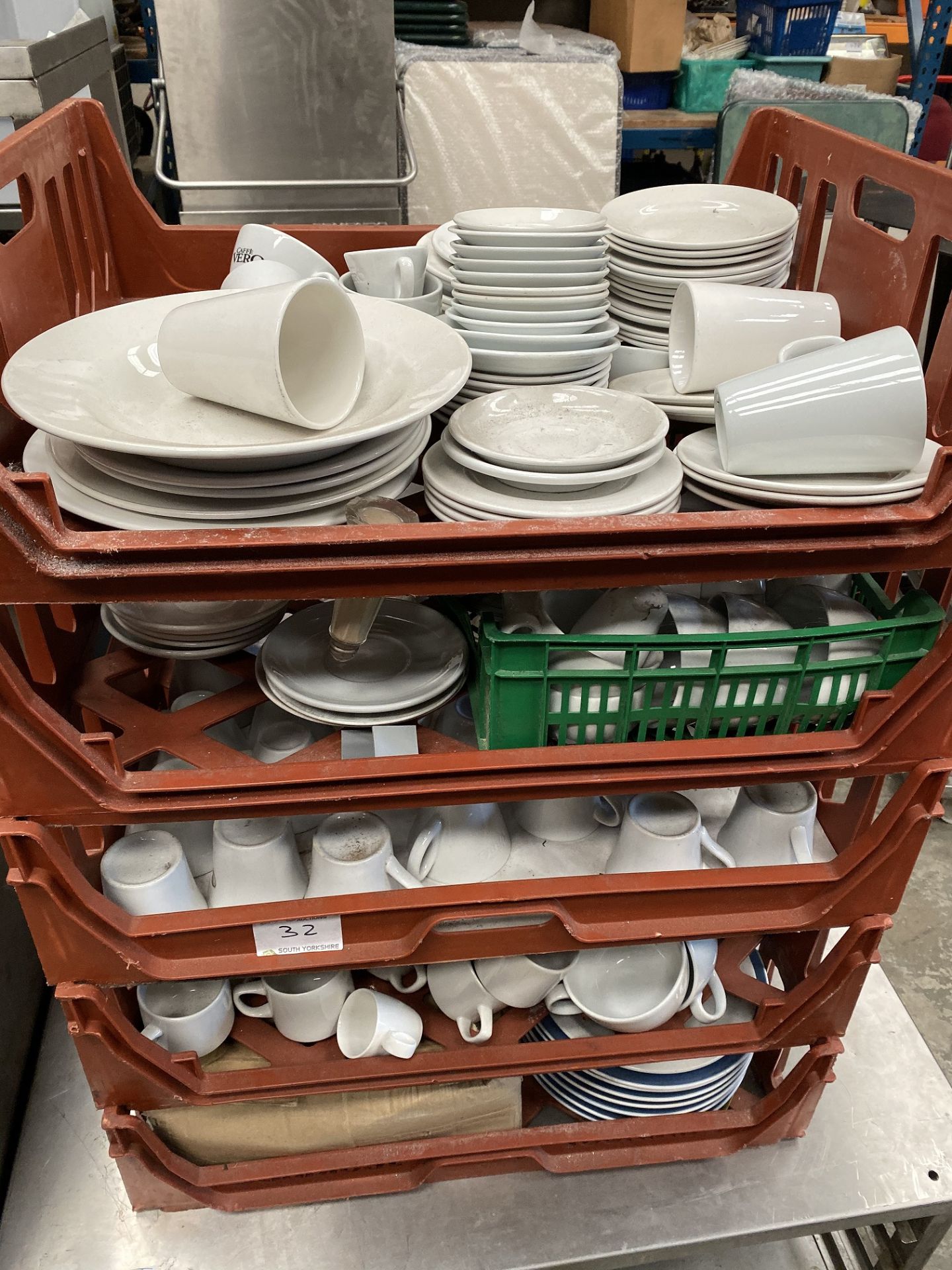 Large Amount of Crockery, 7 Baskets.