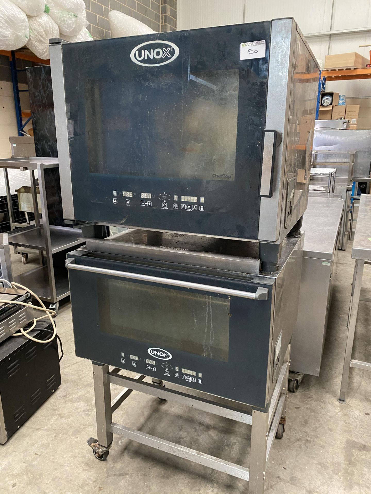 Unox Double Bake off Ovens on Wheeled Stand