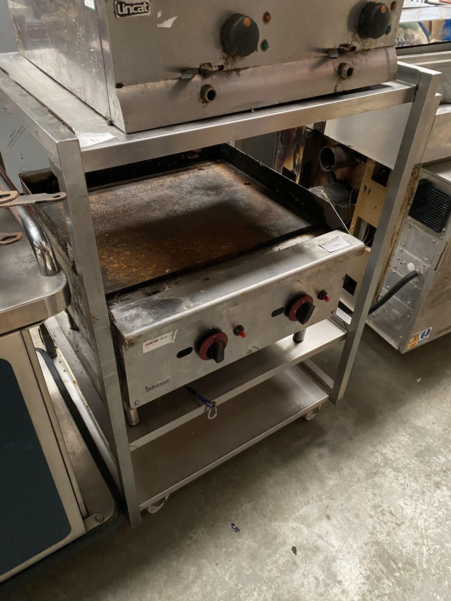 Stainless Steel Table on Wheels, 3 x Shelves