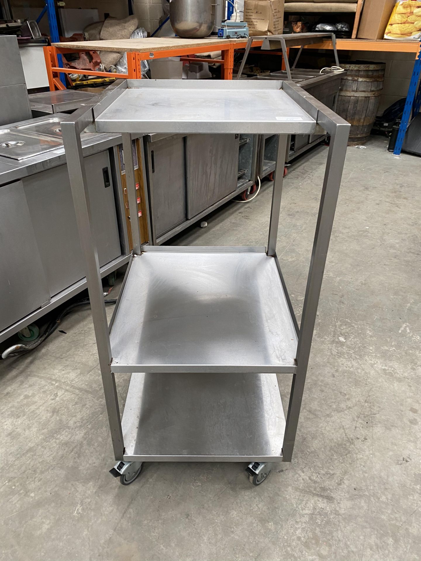 Stainless Steel 3 Tier Microwave Table,On Wheels