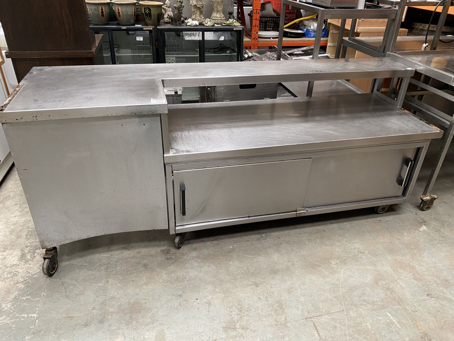 Large Stainless Prep Area with Cupboard