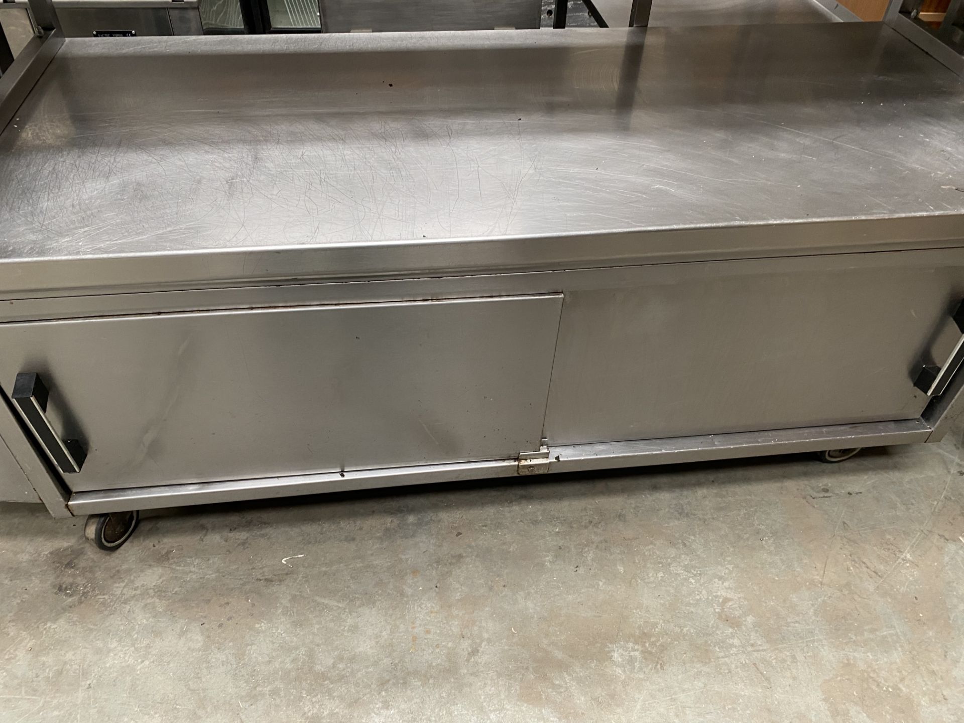 Large Stainless Prep Area with Cupboard - Image 3 of 3