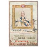 WILLIAM IV PICTURE ADVERTISING POSTCARD BY KING INSURANCE CO LTD LONDON