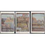 THREE VINTAGE FRENCH TRAVEL POSTER POSTCARDS