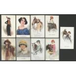 SELECTION OF THIRTEEN GLAMOUR ARTIST SIGNED EARLY POSTCARDS BY PHILIP BOILEAU