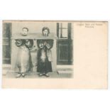 CHINESE MALE AND FEMALE PRISONERS - POSTED POSTCARD TEMPORARY P.O. CHOWRASTA 1908