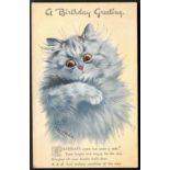A BIRTHDAY GREETING EARLY POSTCARD BY LOUIS WAIN