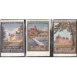 THREE VINTAGE FRENCH TRAVEL POSTER POSTCARDS