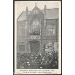 PICTURE POSTCARD OF ANGLESEY PARLIAMENTARY ELECTION 1910 DECLARING THE RESULTS