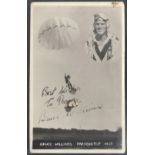 PICTURE POSTCARD OF BRUCE WILLIAMS PARACHUTIST 1935
