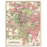 POSTCARD MAP CAMBRIDGE LOCAL MAP POSTAL CARD UNPOSTED & IN ACCEPTABLE CONDITION