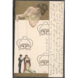 RAPHAEL KIRCHNER POSTCARD - MARIONETTES USED & IN ACCEPTABLE CONDITION