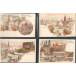 FOUR ILLUSTRATED EARLY ARTIST SIGNED MENTON POSTCARDS