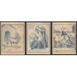 TWELVE UNUSUAL EARLY FRENCH CARDS ON VARIOUS SUBJECTS