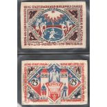 TWO VINTAGE GERMAN SILK NOTES