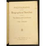 PHOTOGRAPHS & SHORT BIOGRAPHICAL SKETCHES OF SOME OF THE EDITORS & CONTRIBUTORS TO "THE THRONE"
