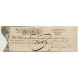 1784 LOTTERY TICKET