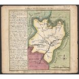 1741 BRITISH COUNTY MAP COLOURED PRINT OF HUNTINGDONSHIRE PUBLISHED BY BADESLADE ENGRAVER LONDON