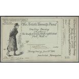 1884 TICKET FOR THE ARTIST ANNUITY FUND BY THE SOCIETY OF BRITISH ARTIST