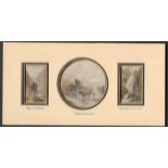 THREE MINIATURE BAXTER PRINTS MOUNTED VIEW IN MADEIRA, WELSH DROWERS & WATERFALL IN THE ALPS