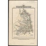 BRITISH COUNTY MAP COLOURED PRINT OF NORTHUMBERLAND 1806 PUBLISHED BY J. CARY ENGRAVER LONDON