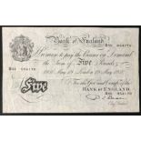 WHITE FIVE POUND NOTE - 1950 SIGNED BEALE - R55 054170