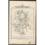 BRITISH COUNTY MAP COLOURED PRINT OF BEDFORDSHIRE 1812 PUBLISHED BY J. CARY ENGRAVER LONDON