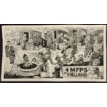 PRINT OF THE MILITARY PHOTO MONTAGE CARTOON BY J.S. LORIMER '45