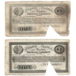 STAMFORD SPALDING AND BOSTON BANKING COMPANY - TWO FIVE POUNDS NOTES L7345 & K7179