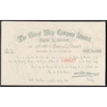 1859 THE GREAT SHIP COMPANY LIMITED ONE POUND SHARE CERTIFICATE