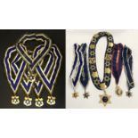 JUDAICA / JEWISH INTEREST COLLECTION OF GRAND ORDER OF THE SONS OF JACOB COLLARS / SASH WITH JEWELS