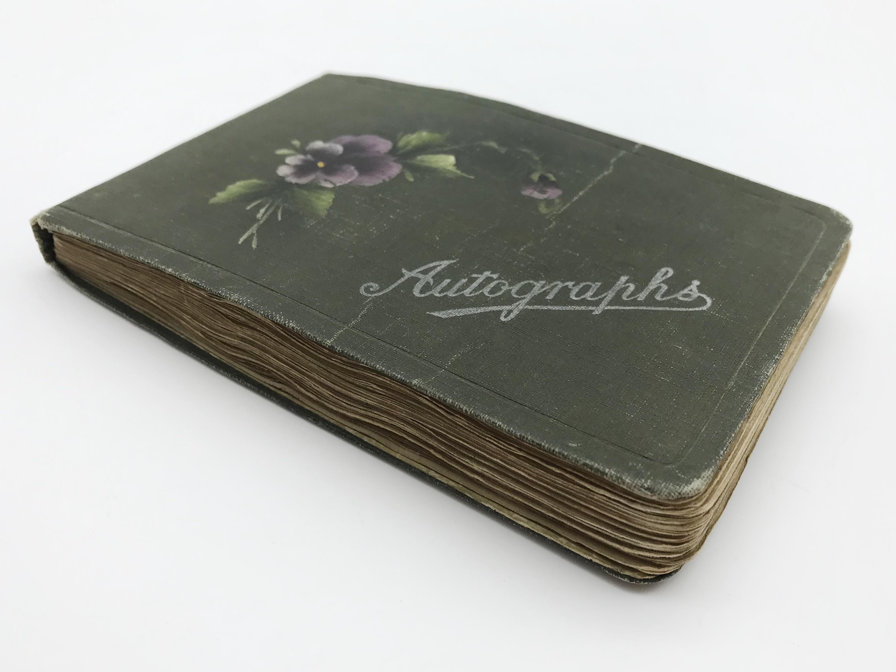 SMALL AUTOGRAPHS BOOK 1914-20 FULL WITH PICTURES AND WRITINGS - Image 2 of 14