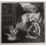 WOODCUT PRINT BY ANTONIN MAJER (1882-1963)