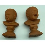 TWO SMALL CHARACTERS PORTRAIT (KINDERKOPF) BUSTS IN ACCEPTABLE CONDITION