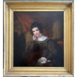 Early 19th Century Oil “Portrait of A Lady with Landscape Beyond”