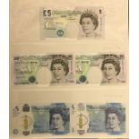 FIVE EARLY FIVE POUND BANKNOTES
