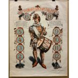 ANTIQUE DUTCH HARLEQUIN GAME PRINT c.1900-10