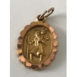 TWO HALLMARKED 9CT GOLD SMALL RELIGIOUS ST.CHRISTOPHER PENDANTS