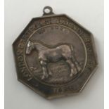 HALLMARKED SILVER MEDAL FOR LONDON CARTHORSE PARADE SOCIETY 1935