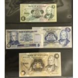 FOUR VARIOUS VALUES EARLY SCOTTISH POUNDS BANKNOTES