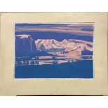 SYLVIA MOLLOY SIGNED LIMITED EDITION OF SCREENPRINT NORTHERN LANDSCAPE