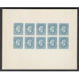 1886 COLOUR TRIAL PROOF SHEET FOR 25c BELGIAN CONGO