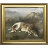 WALTER HUNT (1861 -1941) OIL PAINTING OF A DOG