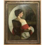 Henri Girault De Nolhac 1884-1948 French. Oil on canvas. “Portrait of Jeanne de Nolhac”. Signed.
