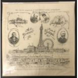 EARLY COMMEMORATIVE KERCHIEF KING EDWARD & QUEEN ALEXANDRA A PRESENT FROM BLACKPOOL