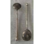 TWO HALMARKED RUSSIAN SILVER SPOONS