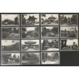 FIFTEEN BLACK&WHITE JAPANESE POSTCARDS ISSUED BY TAISHO HATO IN WAKAYAMA