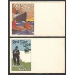 TWO POSTCARDS OF THE RED STAR LINE VINTAGE POSTER SERIES ANVERS - NEW YORK C1&C2
